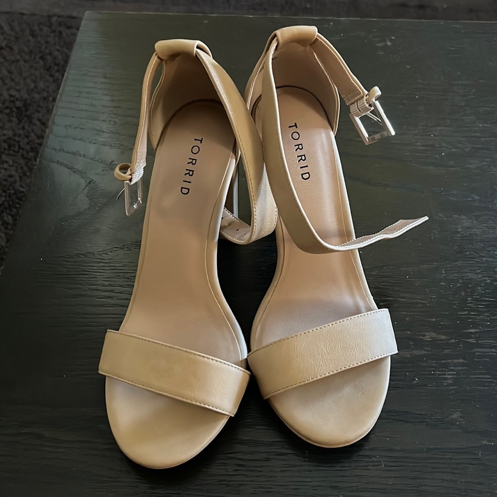 Torrid - Tan High Heeled Ankle Wrap Sandals - Size 9.5W - NWNT